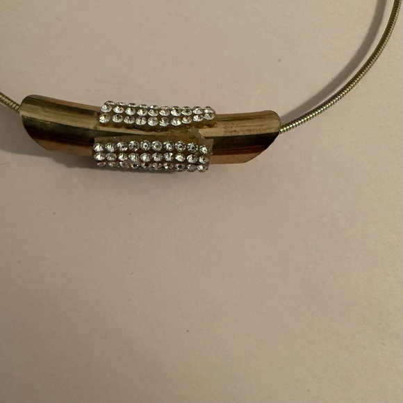 Women's AK Anne Klein Gold Tone Choker Collar Necklace Vintage - Picture 4 of 4